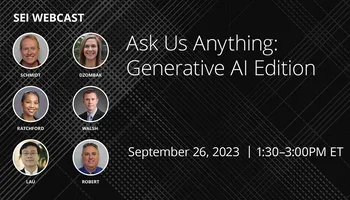 Live Q&A Webinar to Discuss Risks and Opportunities of Generative AI