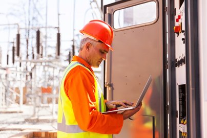 worker at electrical box